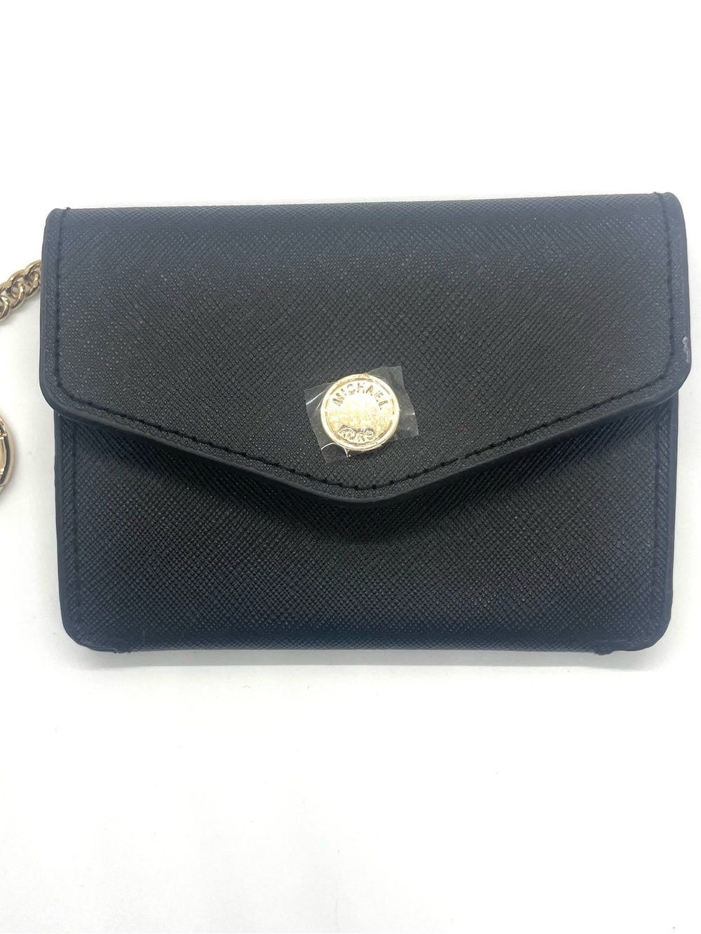 Michael Kors Black Saffiano Leather Envelope Card Holder & Keychain